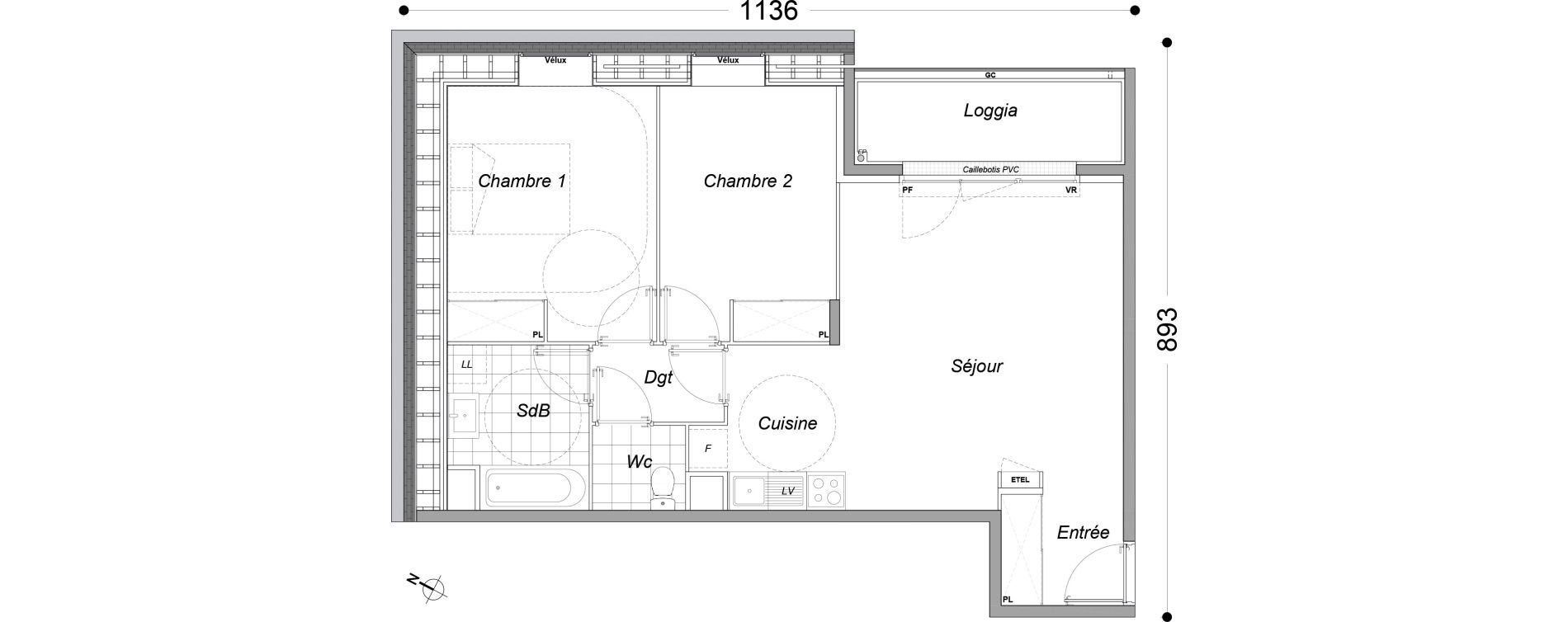 Appartement T3 de 63,20 m2 &agrave; Dammarie-Les-Lys Petit dammarie - croix saint-jacques