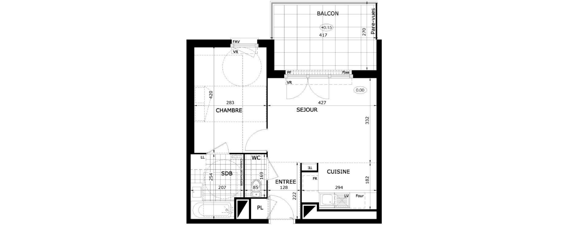 Appartement T2 de 40,50 m2 &agrave; Dammarie-Les-Lys Le petit dammarie