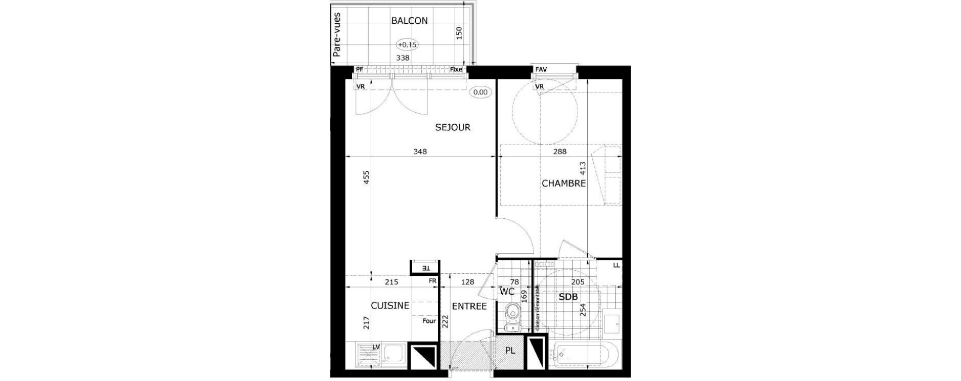 Appartement T2 de 41,20 m2 &agrave; Dammarie-Les-Lys Le petit dammarie