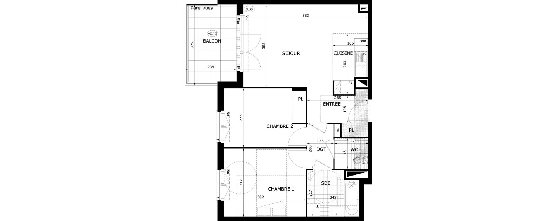 Appartement T3 de 59,60 m2 &agrave; Dammarie-Les-Lys Le petit dammarie