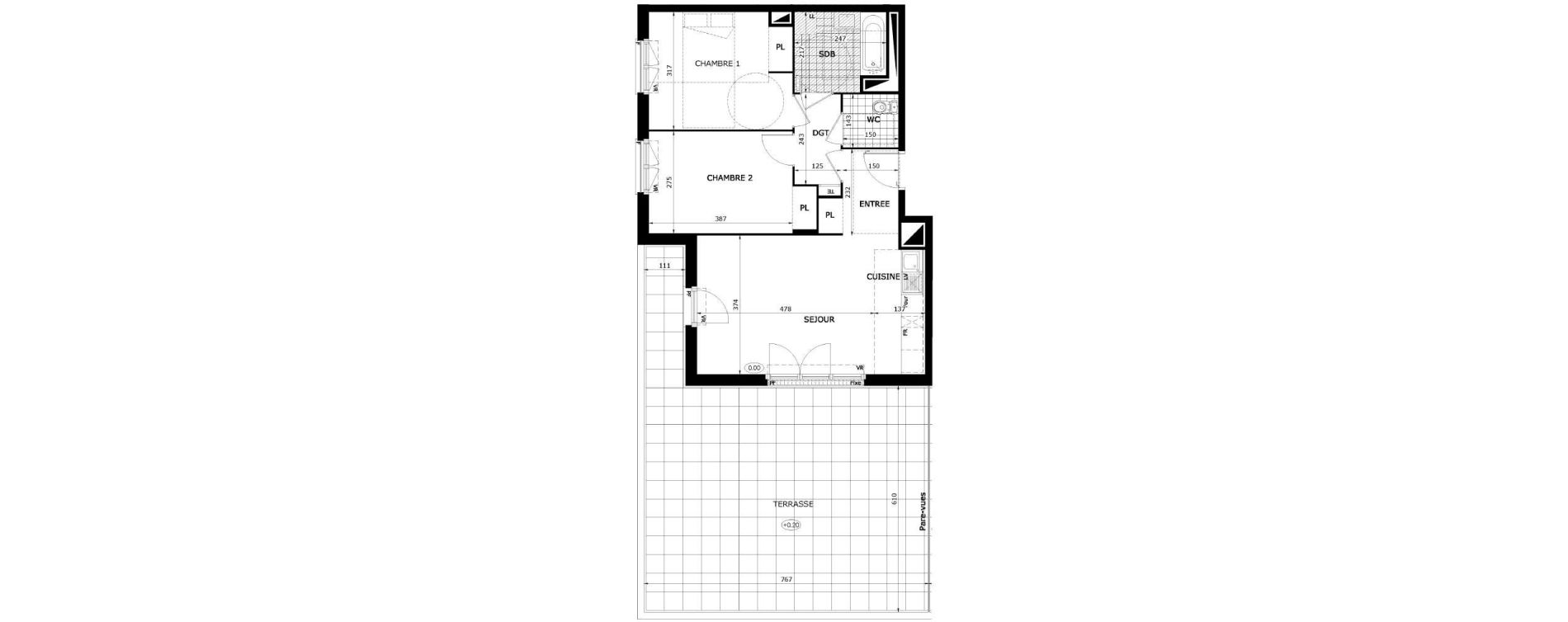 Appartement T3 de 60,45 m2 &agrave; Dammarie-Les-Lys Le petit dammarie