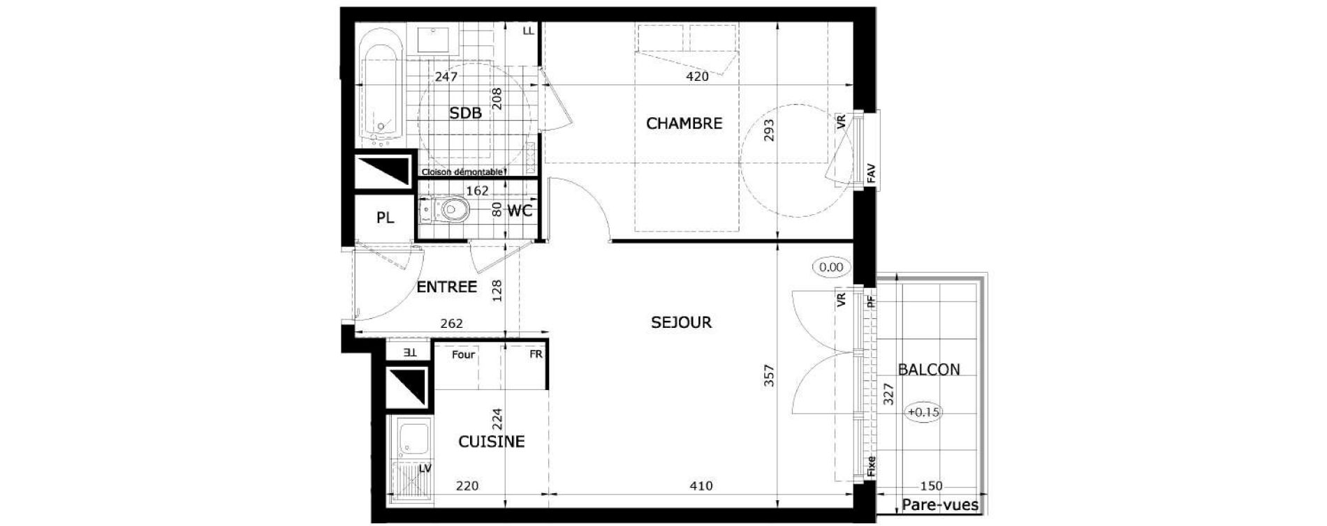 Appartement T2 de 41,15 m2 &agrave; Dammarie-Les-Lys Le petit dammarie
