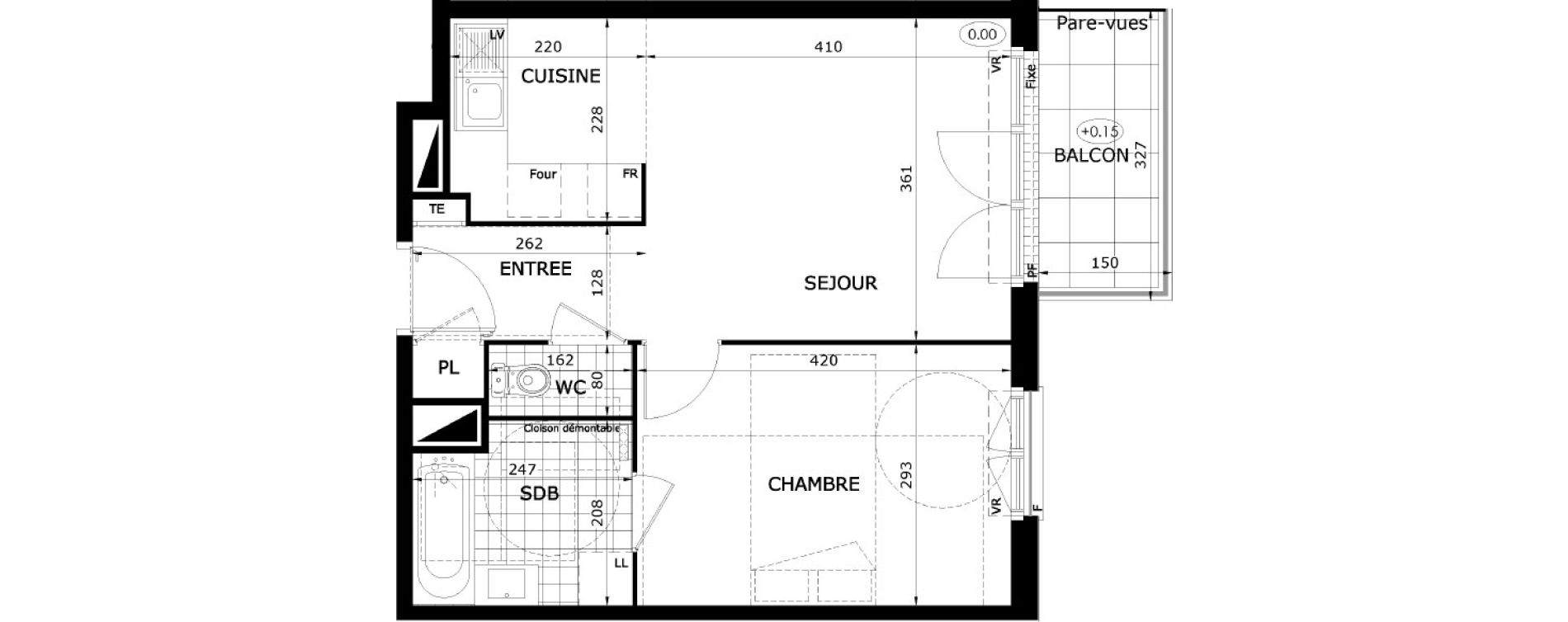 Appartement T2 de 42,00 m2 &agrave; Dammarie-Les-Lys Le petit dammarie