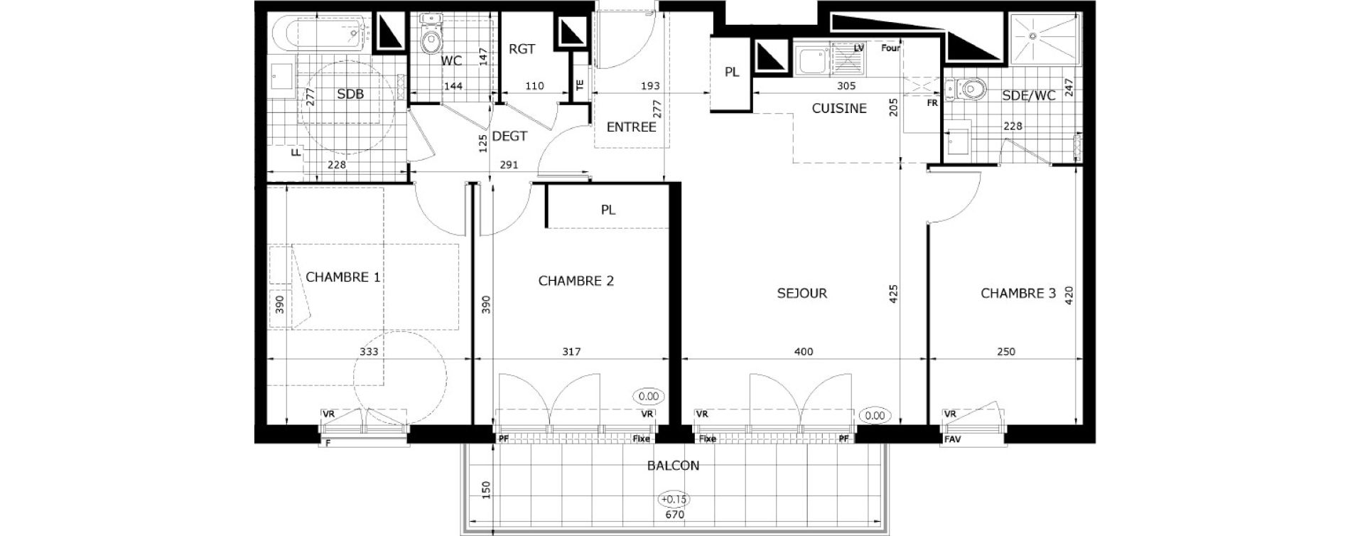 Appartement T4 de 83,00 m2 &agrave; Dammarie-Les-Lys Le petit dammarie