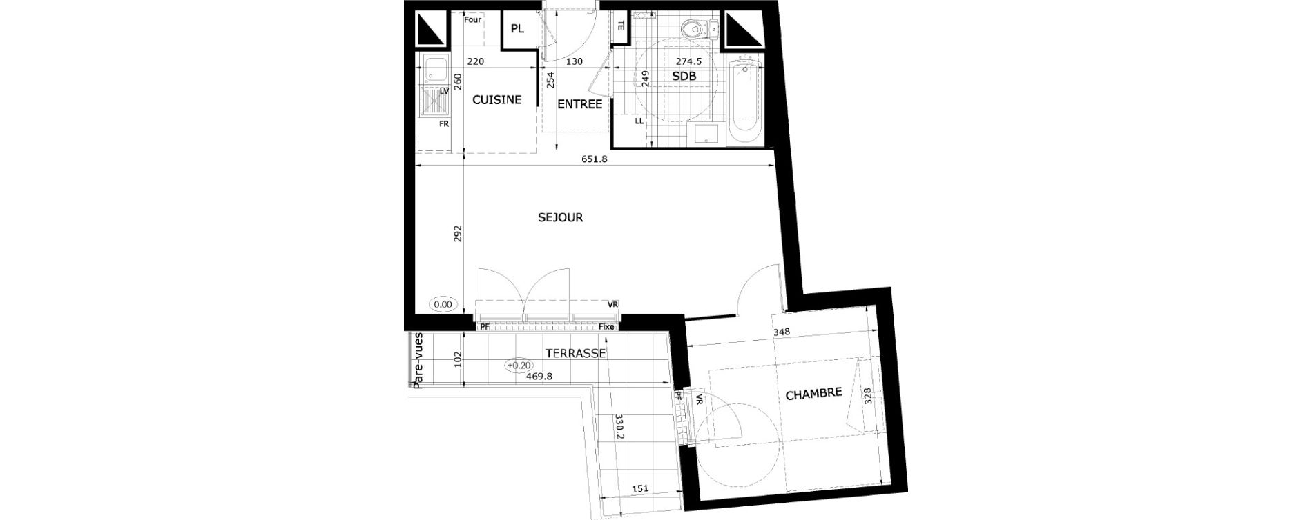 Appartement T2 de 45,60 m2 &agrave; Dammarie-Les-Lys Le petit dammarie
