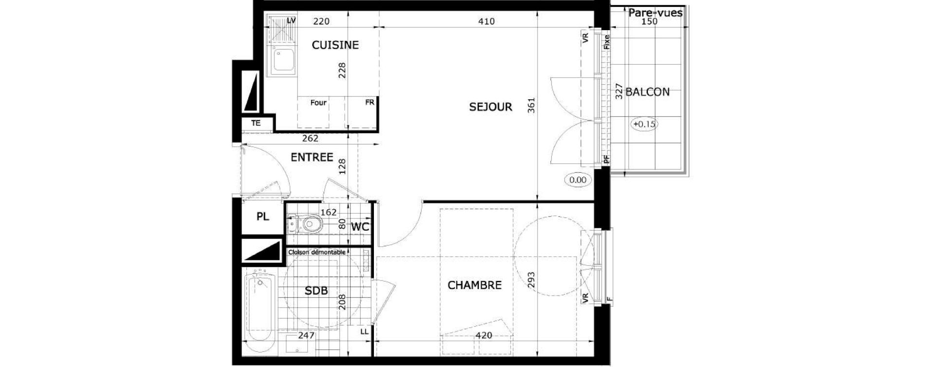 Appartement T2 de 42,00 m2 &agrave; Dammarie-Les-Lys Le petit dammarie