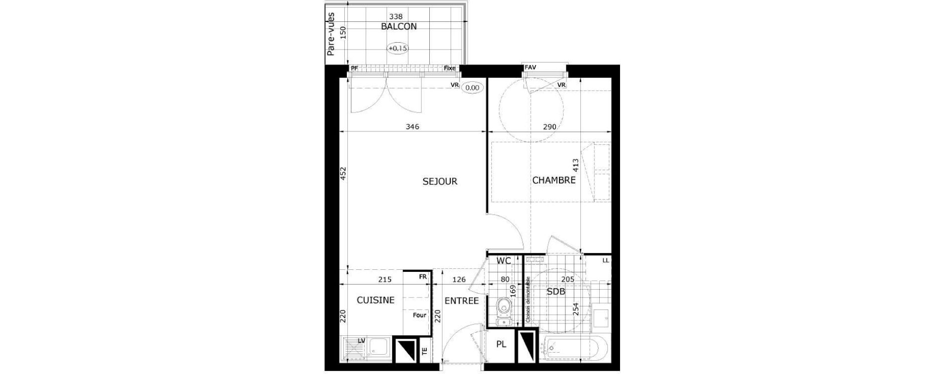 Appartement T2 de 41,30 m2 &agrave; Dammarie-Les-Lys Le petit dammarie