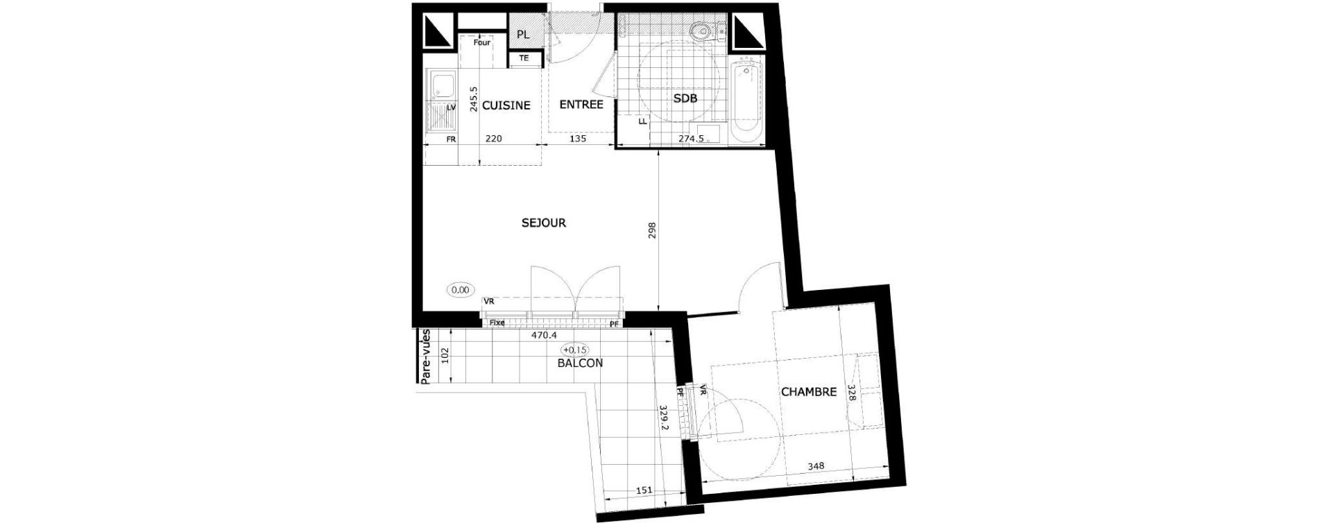 Appartement T2 de 45,30 m2 &agrave; Dammarie-Les-Lys Le petit dammarie
