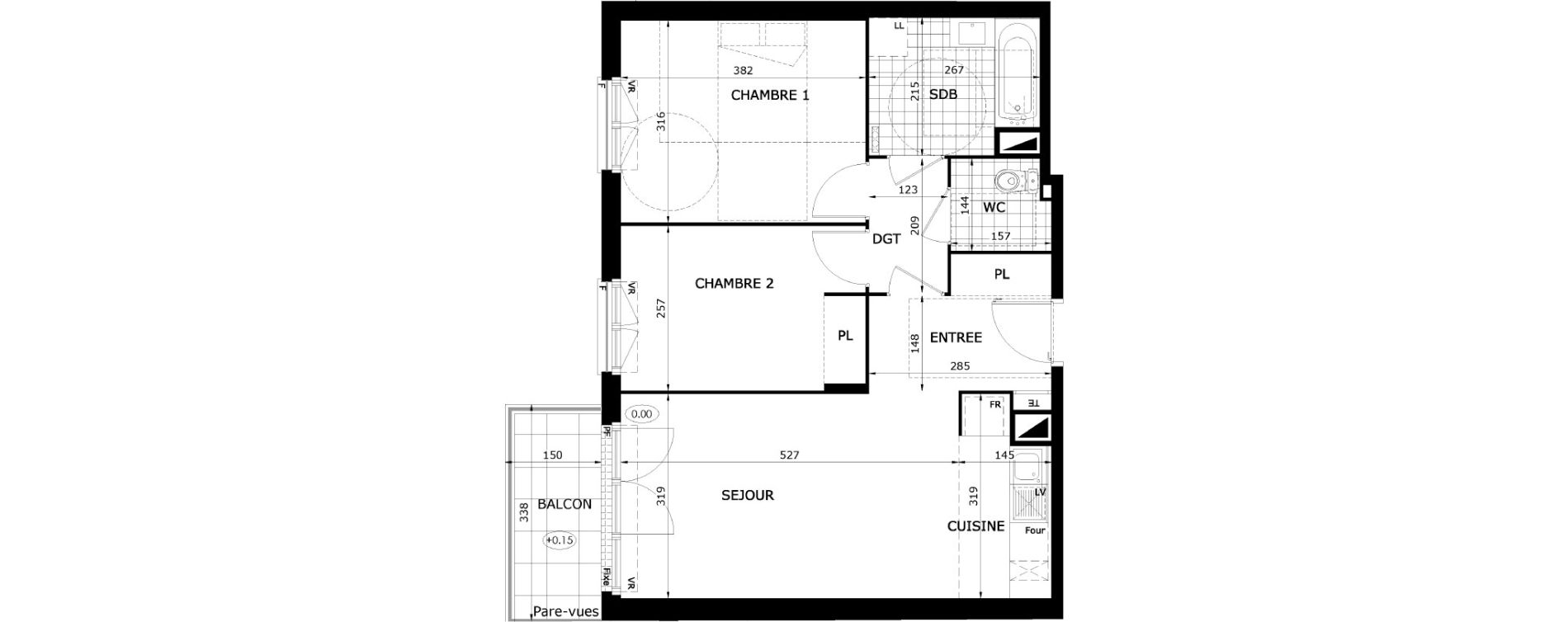 Appartement T3 de 58,10 m2 &agrave; Dammarie-Les-Lys Le petit dammarie