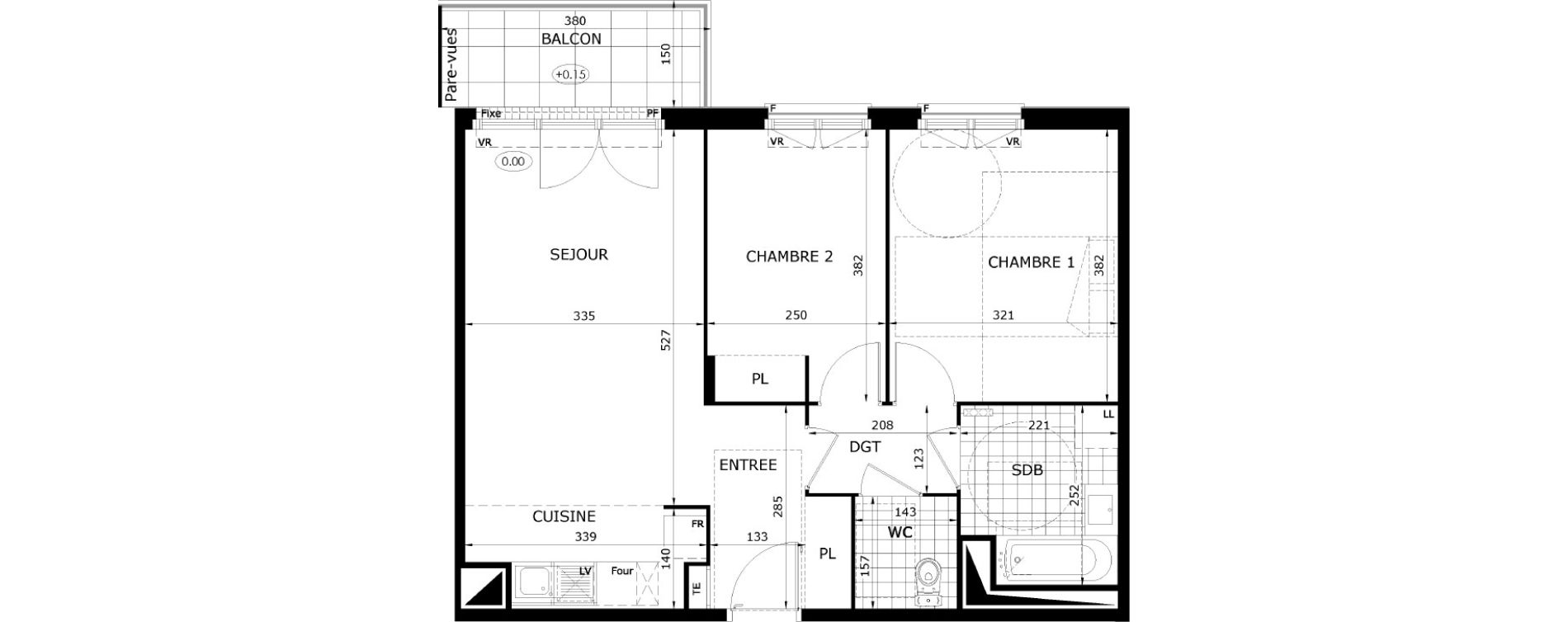 Appartement T3 de 58,65 m2 &agrave; Dammarie-Les-Lys Le petit dammarie