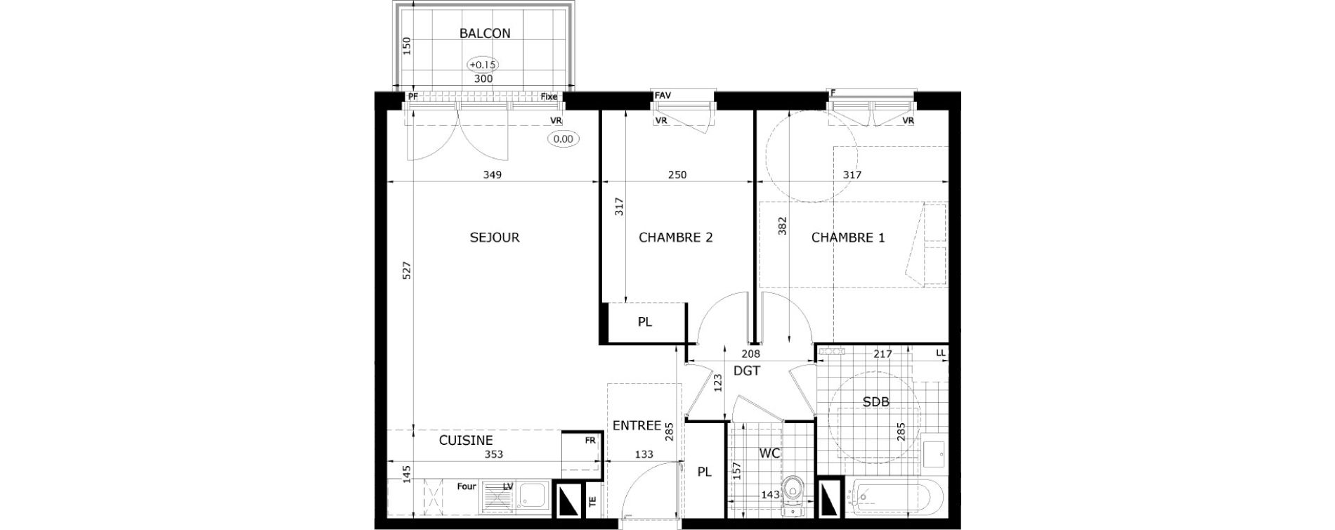 Appartement T3 de 60,05 m2 &agrave; Dammarie-Les-Lys Le petit dammarie