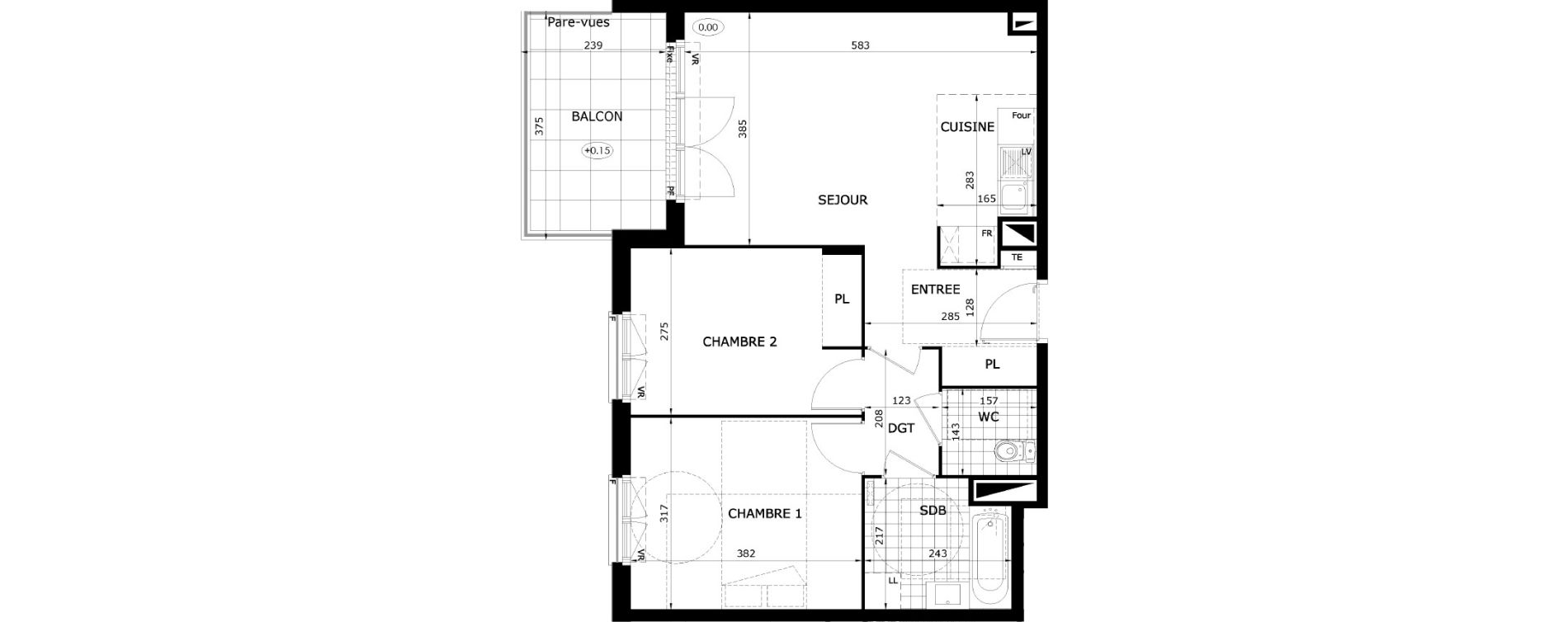 Appartement T3 de 59,65 m2 &agrave; Dammarie-Les-Lys Le petit dammarie