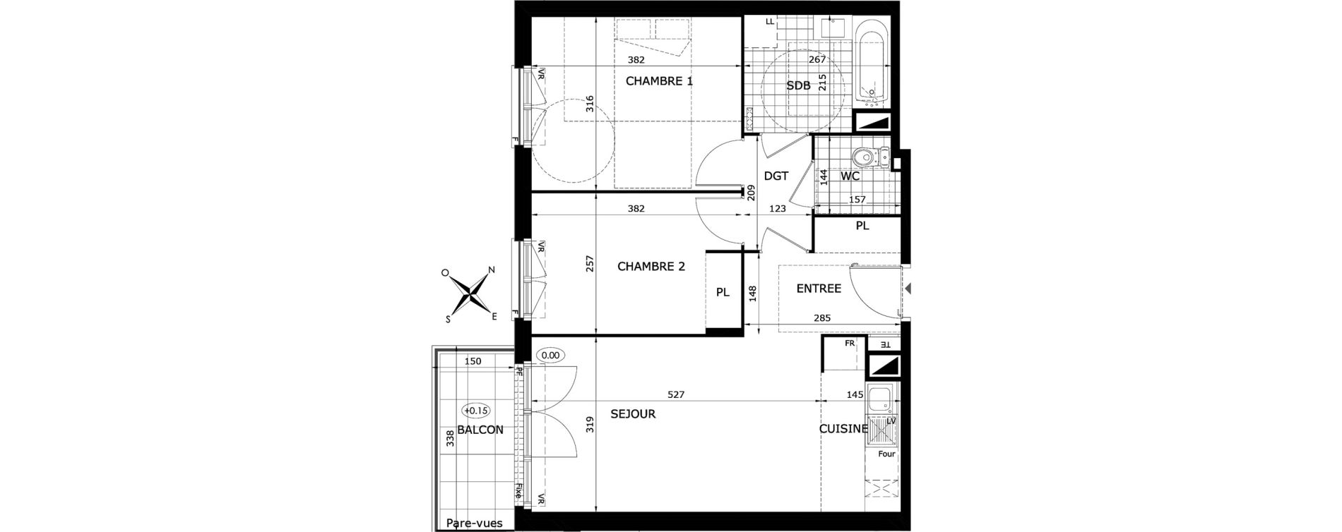 Appartement T3 de 58,05 m2 &agrave; Dammarie-Les-Lys Le petit dammarie