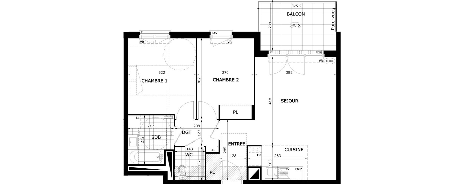 Appartement T3 de 59,00 m2 &agrave; Dammarie-Les-Lys Le petit dammarie