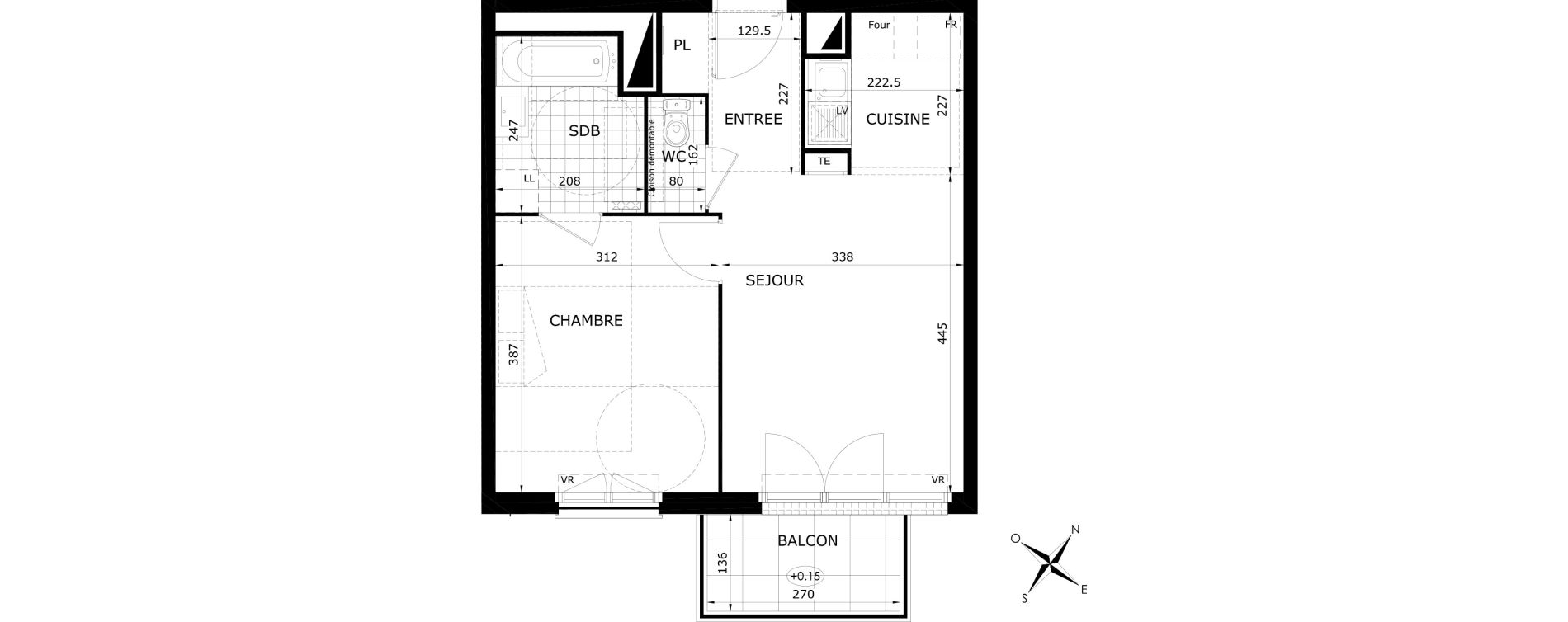 Appartement T2 de 41,35 m2 &agrave; Dammarie-Les-Lys Le petit dammarie