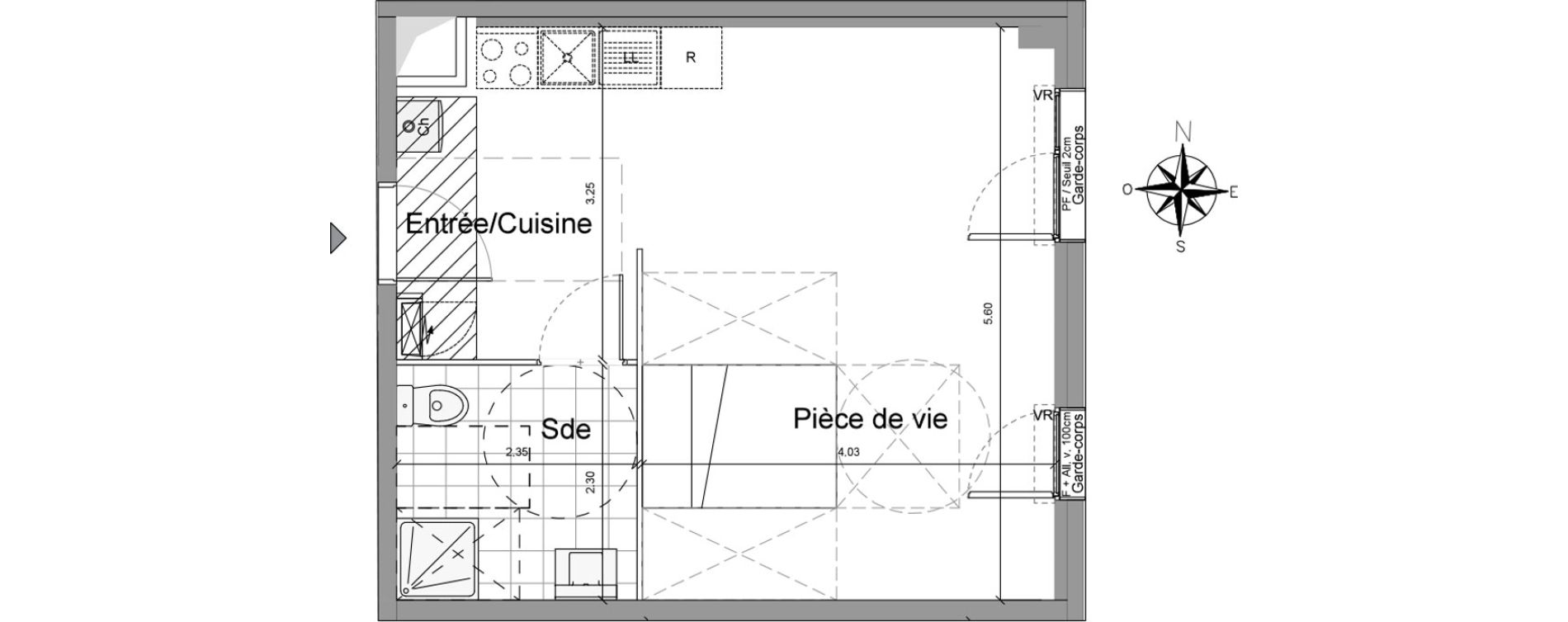 Appartement T1 de 35,00 m2 &agrave; Dammarie-Les-Lys Centre