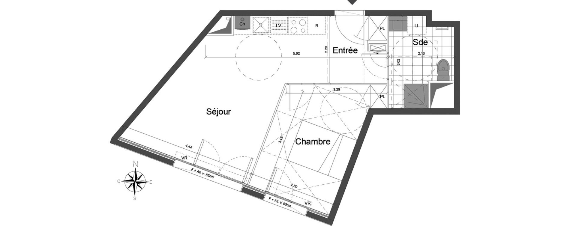 Appartement T2 de 41,50 m2 &agrave; Dammarie-Les-Lys Centre