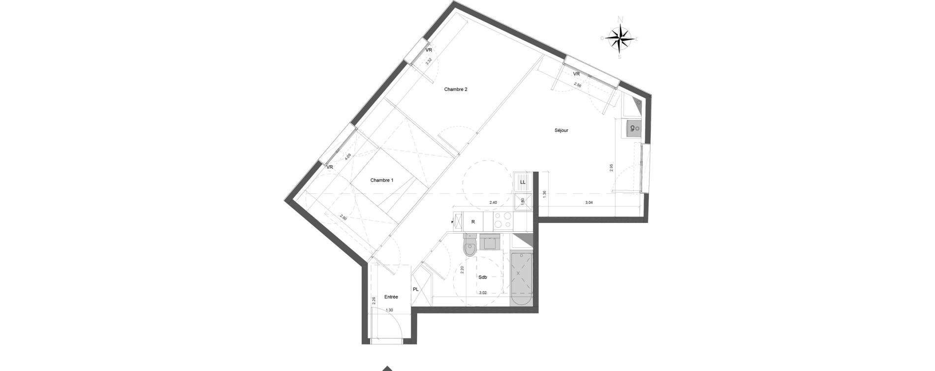 Appartement T3 de 56,50 m2 &agrave; Dammarie-Les-Lys Centre