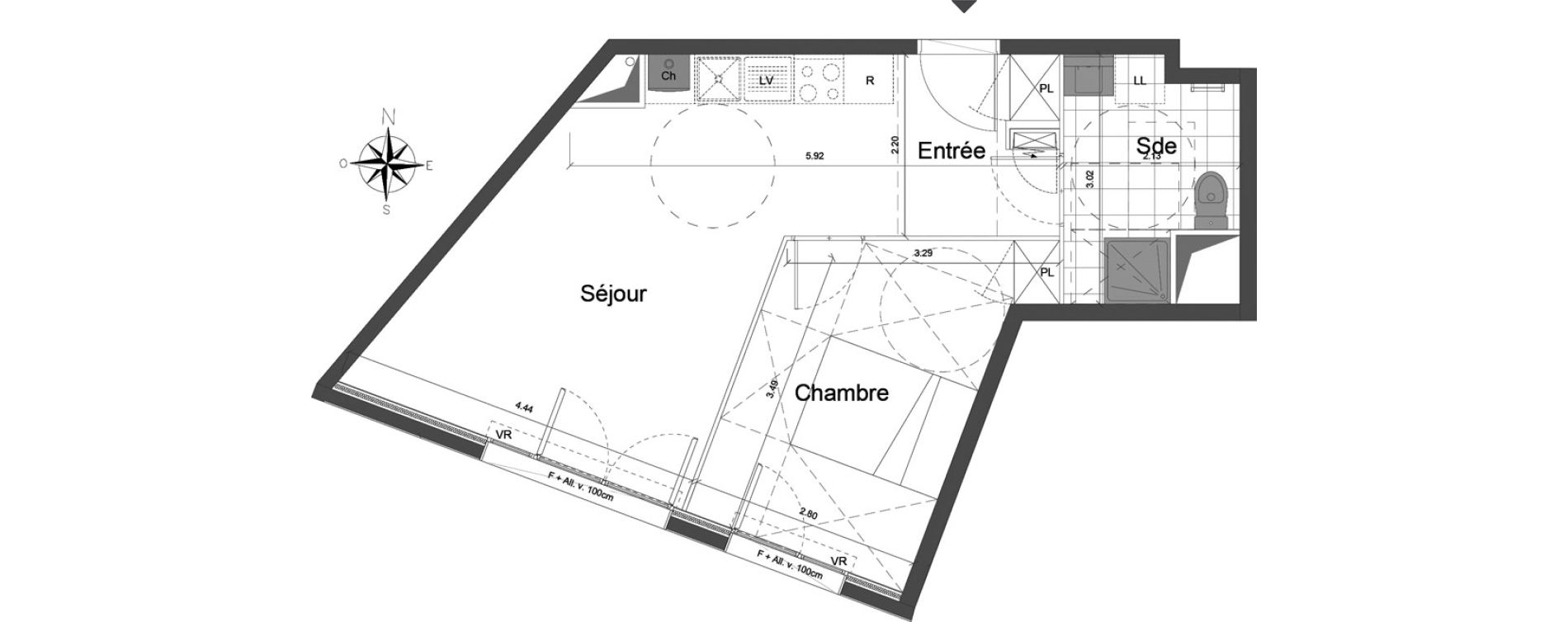 Appartement T2 de 41,50 m2 &agrave; Dammarie-Les-Lys Centre
