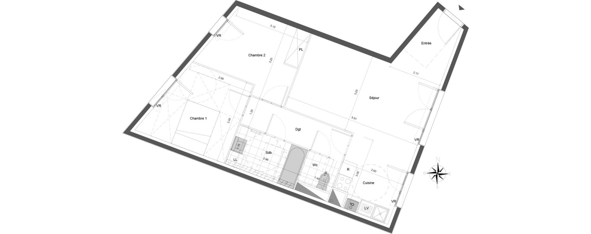 Appartement T3 de 63,30 m2 &agrave; Dammarie-Les-Lys Centre