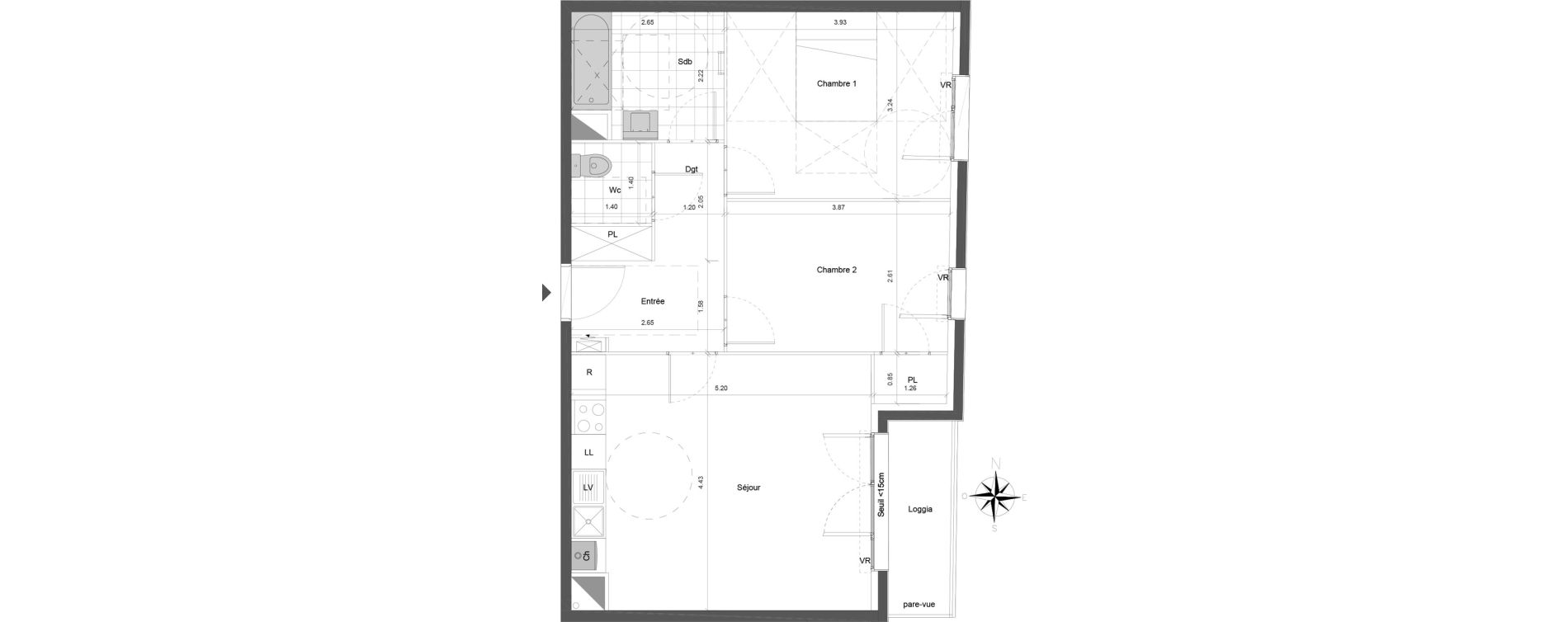 Appartement T3 de 61,50 m2 &agrave; Dammarie-Les-Lys Centre