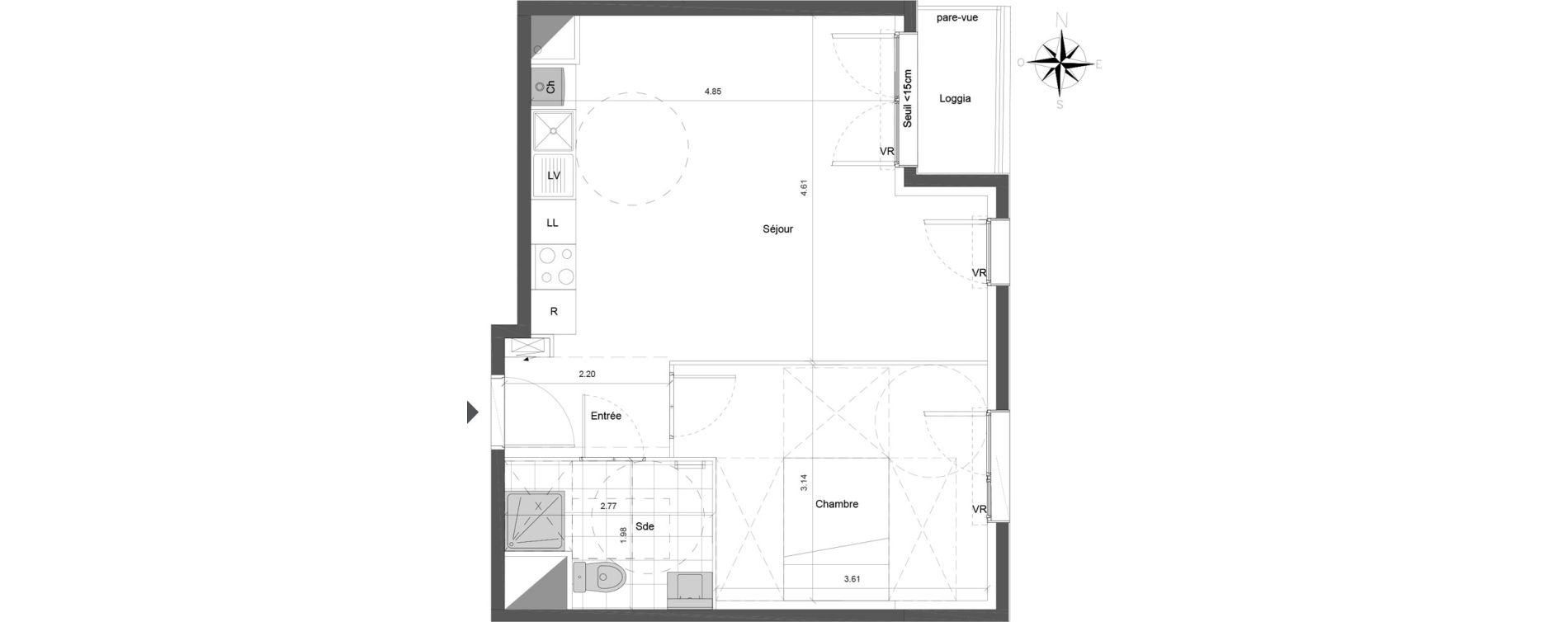 Appartement T2 de 44,10 m2 &agrave; Dammarie-Les-Lys Centre