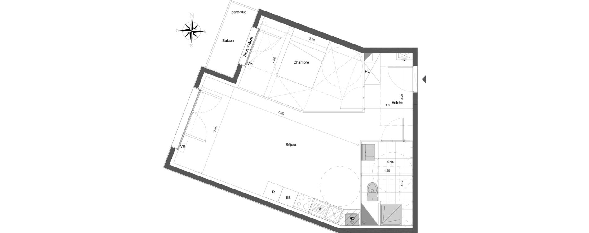 Appartement T2 de 46,70 m2 &agrave; Dammarie-Les-Lys Centre