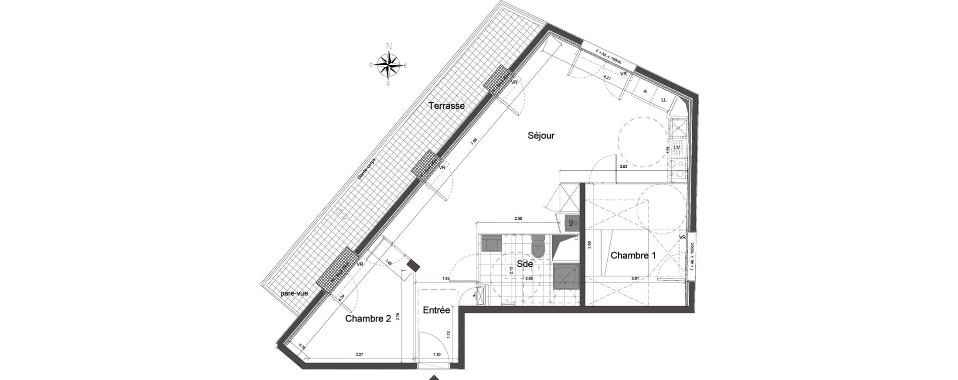 Appartement T3 de 63,40 m2 &agrave; Dammarie-Les-Lys Centre