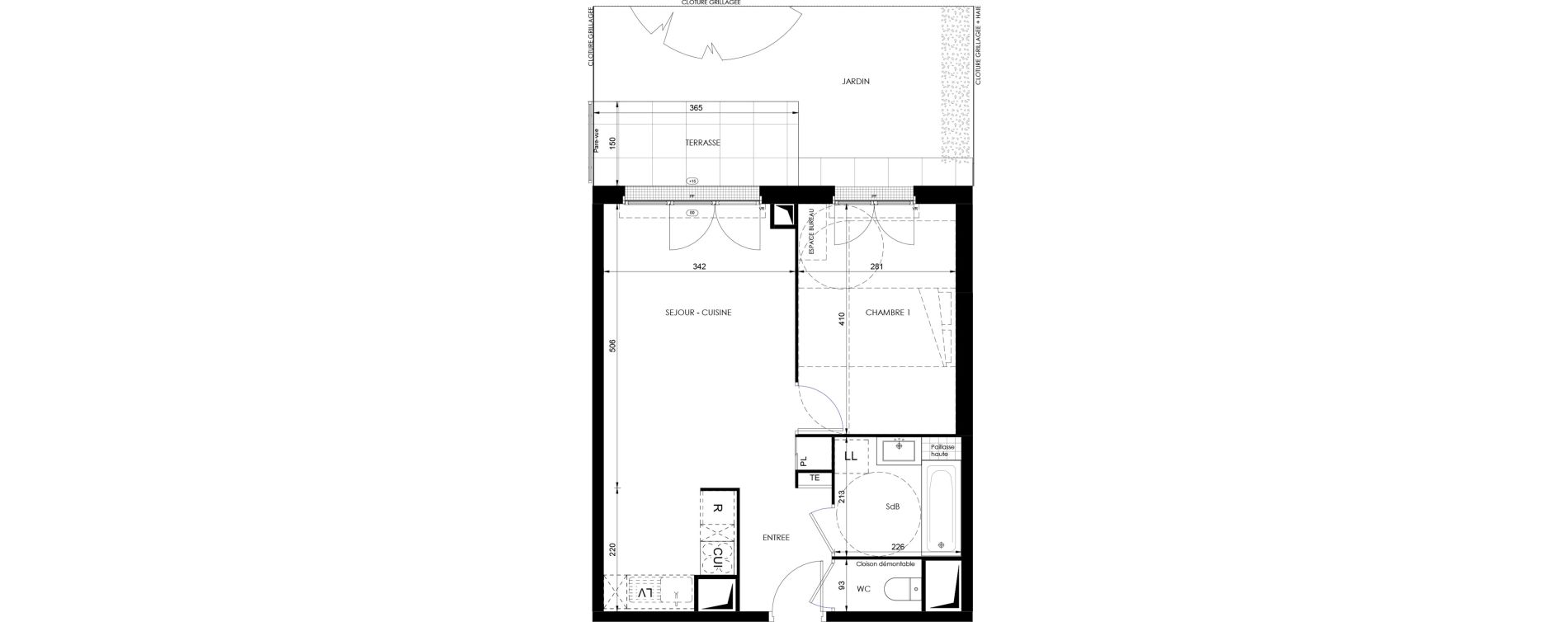 Appartement T2 de 43,55 m2 &agrave; Dammarie-Les-Lys Fontaine - butte guidon