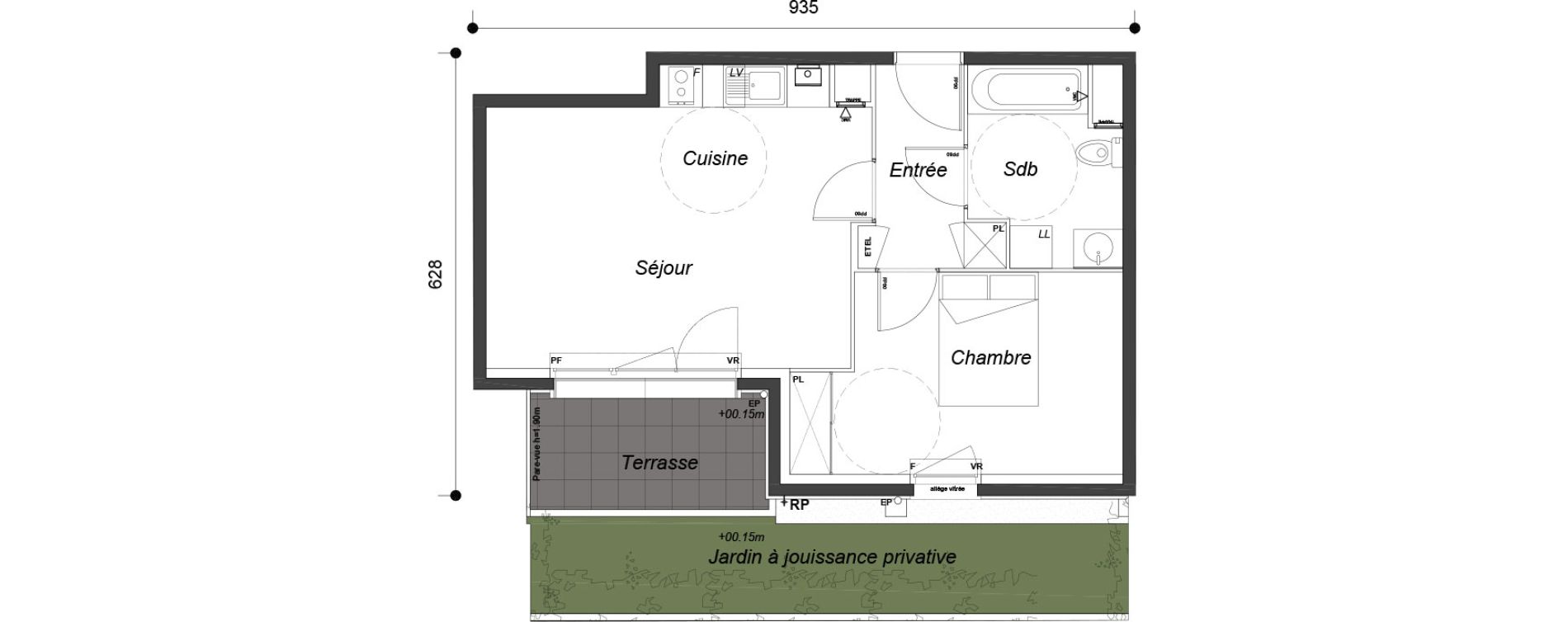 Appartement T2 de 42,70 m2 &agrave; Dammarie-Les-Lys Le petit dammarie