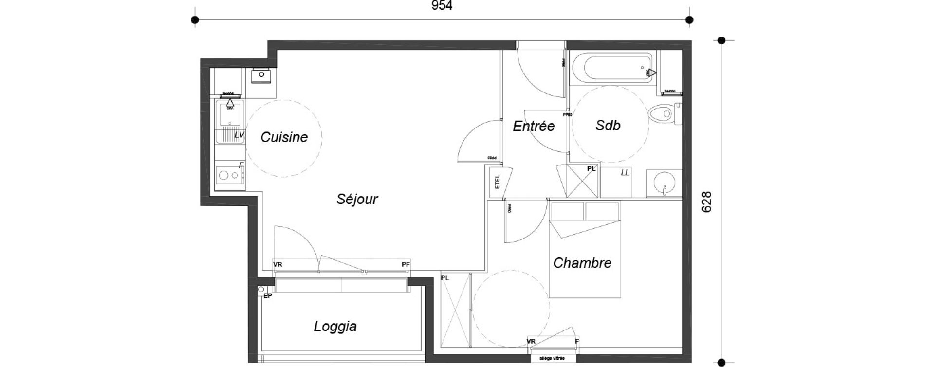 Appartement T2 de 42,70 m2 &agrave; Dammarie-Les-Lys Le petit dammarie