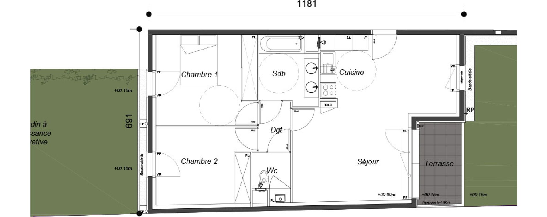 Appartement T3 de 62,80 m2 &agrave; Dammarie-Les-Lys Le petit dammarie