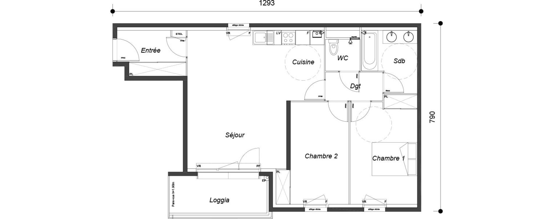 Appartement T3 de 67,95 m2 &agrave; Dammarie-Les-Lys Le petit dammarie