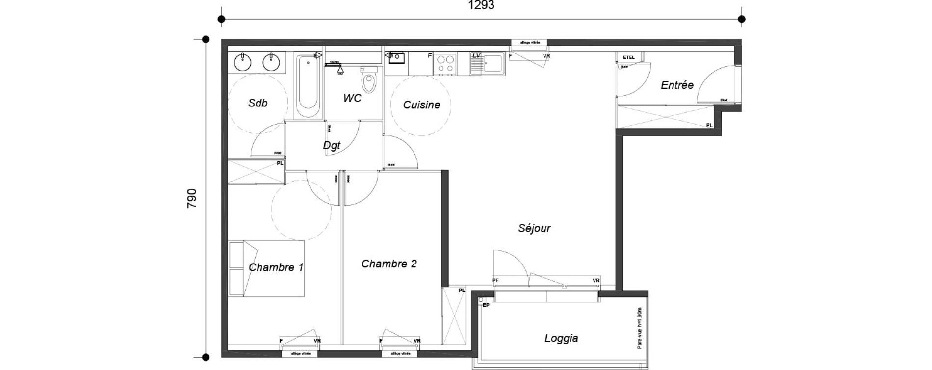 Appartement T3 de 67,95 m2 &agrave; Dammarie-Les-Lys Le petit dammarie