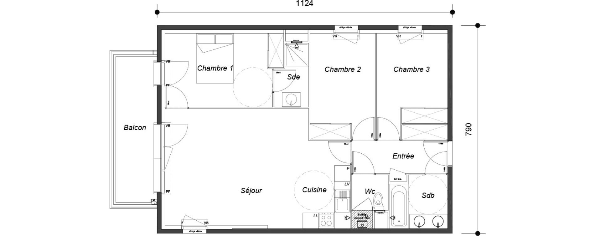 Appartement T4 de 76,40 m2 &agrave; Dammarie-Les-Lys Le petit dammarie