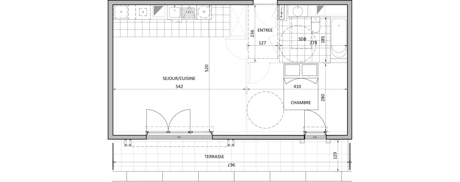 Appartement T2 de 47,82 m2 &agrave; &Eacute;merainville Centre