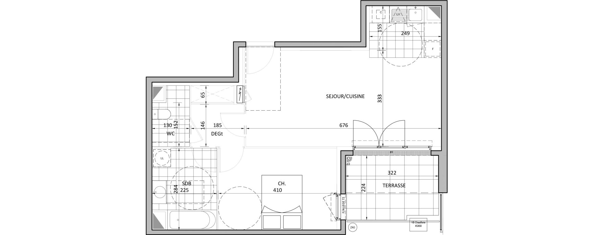 Appartement T2 de 50,09 m2 &agrave; &Eacute;merainville Centre