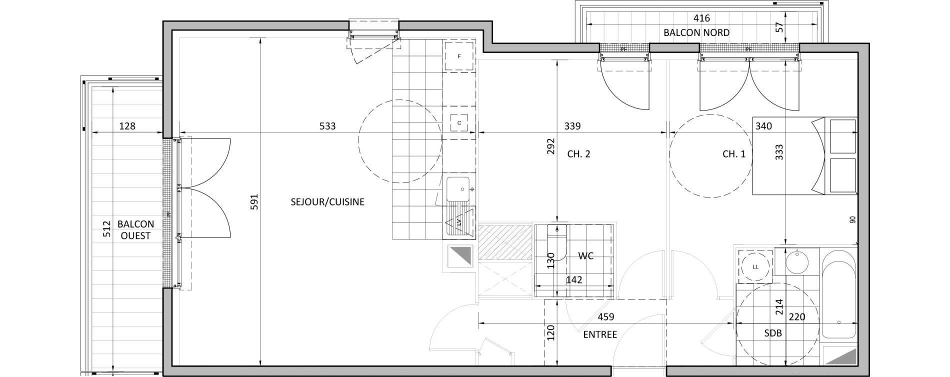 Appartement T3 de 67,54 m2 &agrave; &Eacute;merainville Centre