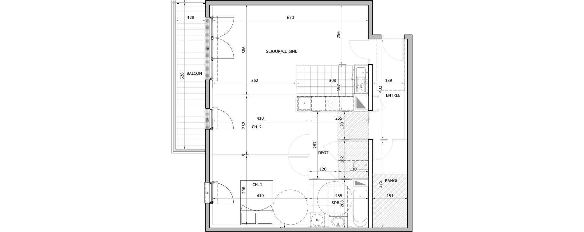 Appartement T3 de 73,54 m2 &agrave; &Eacute;merainville Centre