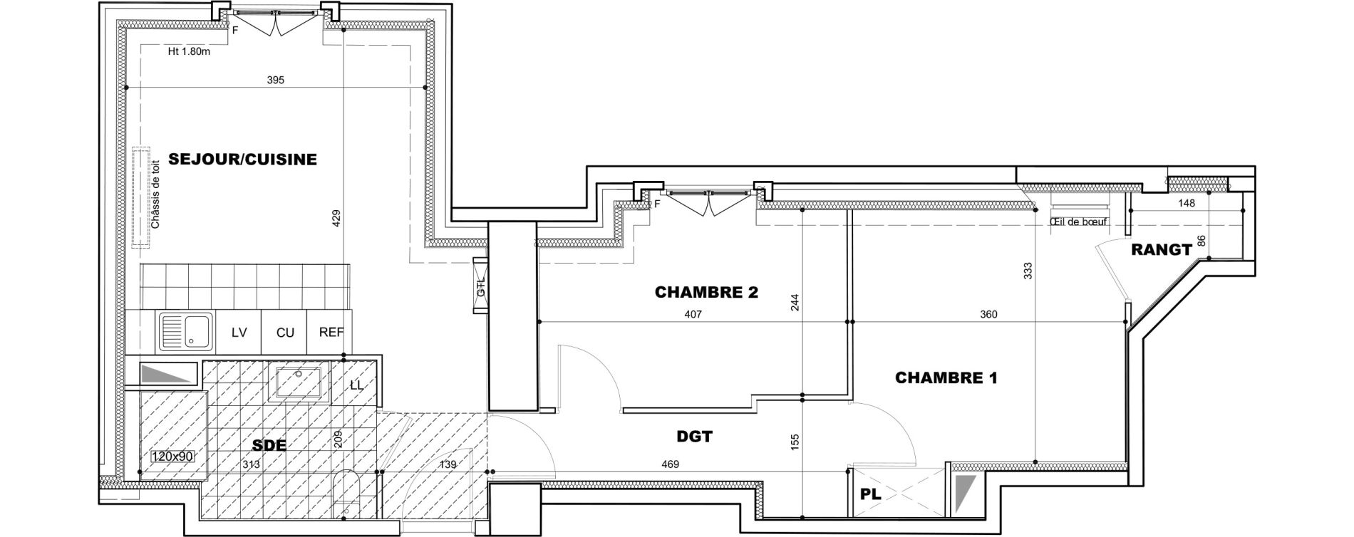 Appartement T3 de 52,72 m2 &agrave; &Eacute;merainville Centre