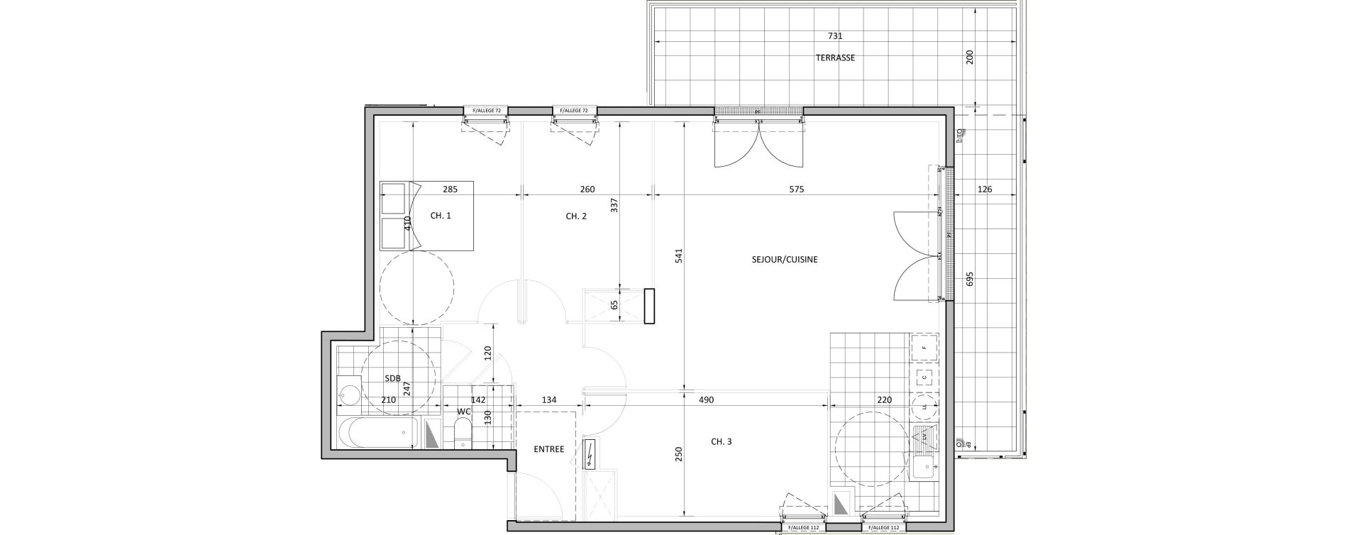 Appartement T4 de 86,01 m2 &agrave; &Eacute;merainville Centre