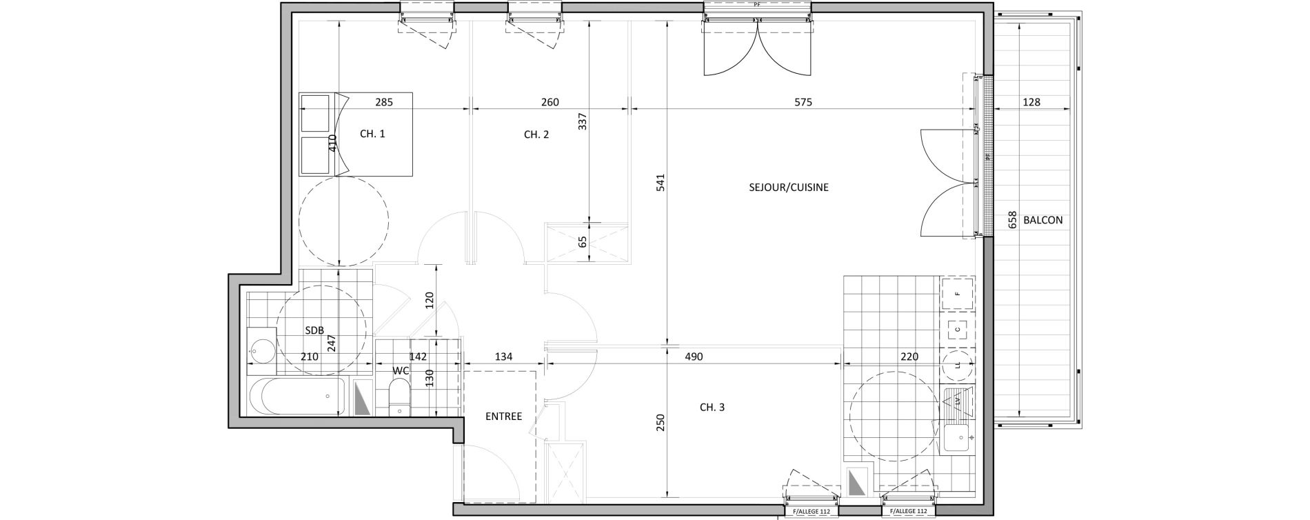 Appartement T4 de 86,01 m2 &agrave; &Eacute;merainville Centre