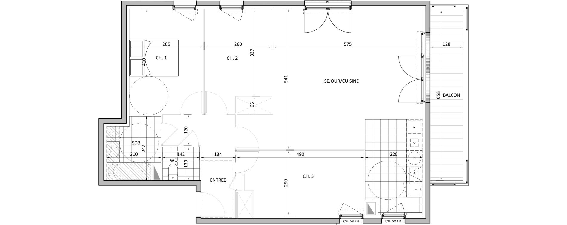 Appartement T4 de 86,01 m2 &agrave; &Eacute;merainville Centre