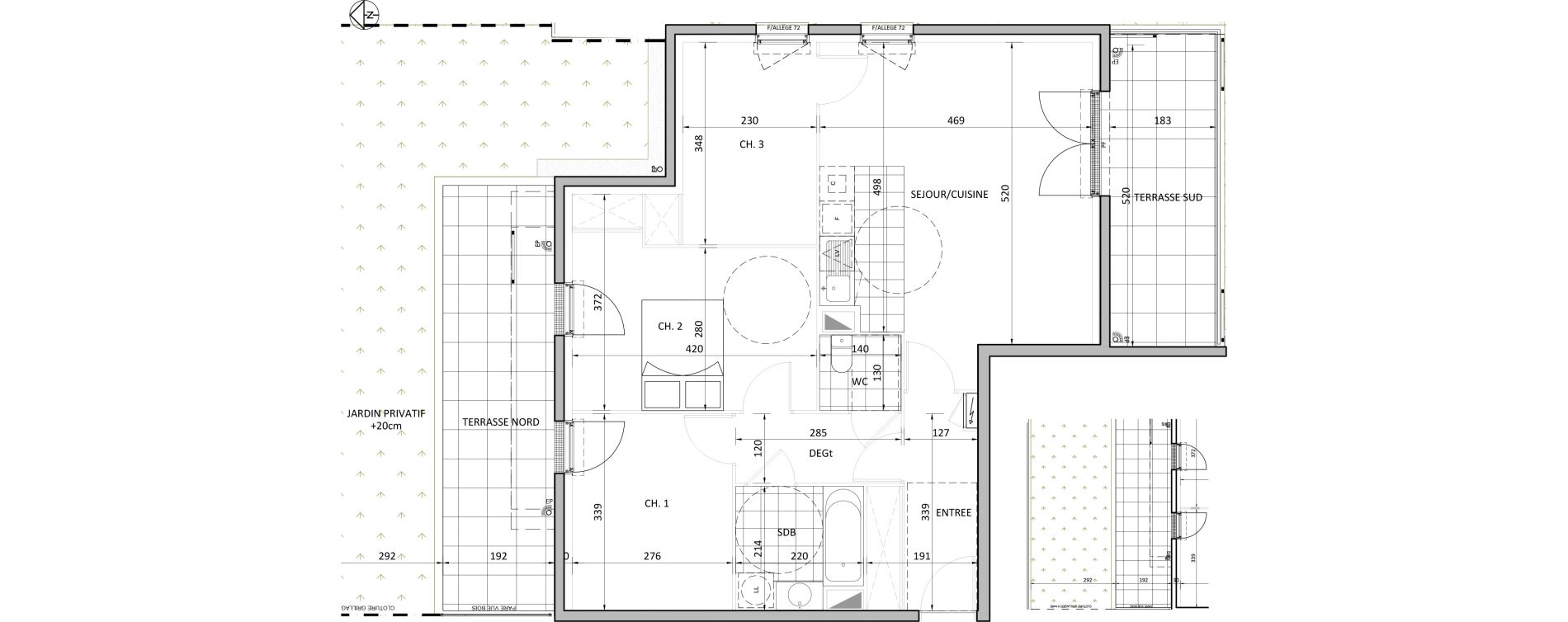 Appartement T4 de 71,13 m2 &agrave; &Eacute;merainville Centre