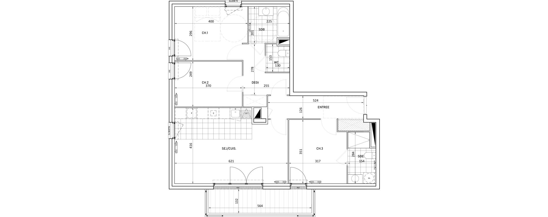 Appartement T4 de 79,52 m2 &agrave; &Eacute;merainville Centre