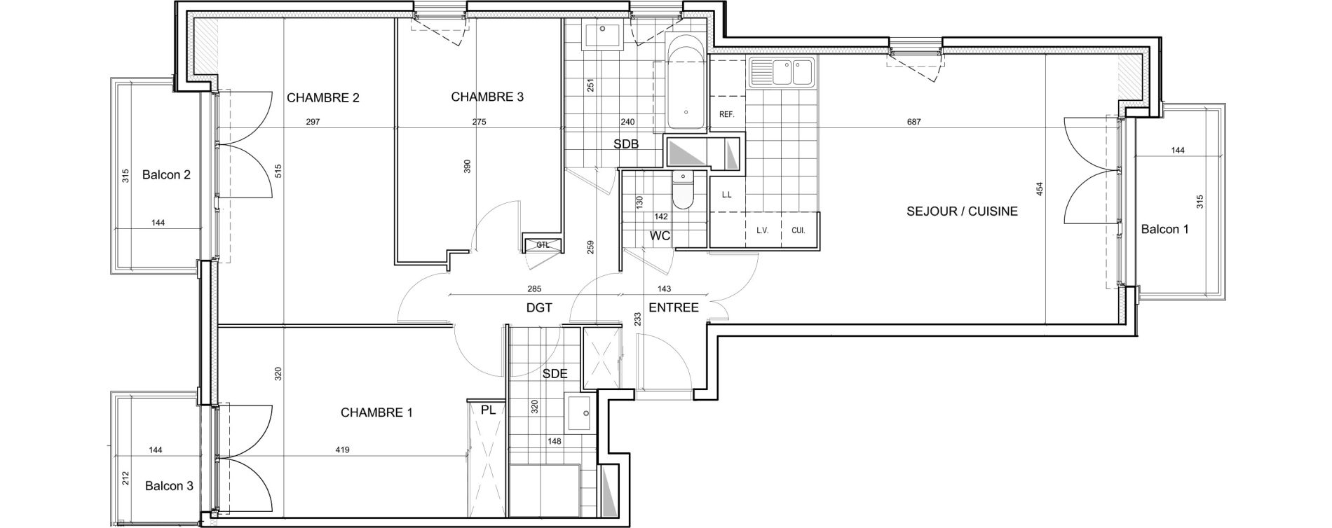 Appartement T4 de 94,30 m2 &agrave; &Eacute;merainville Centre