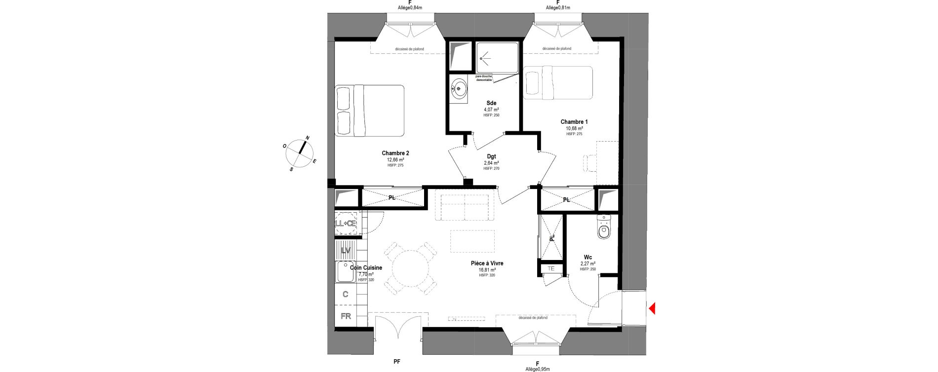 Appartement T3 de 56,83 m2 &agrave; Fontainebleau Centre