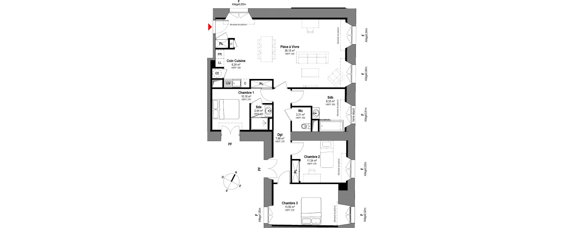 Appartement T4 de 98,45 m2 &agrave; Fontainebleau Centre