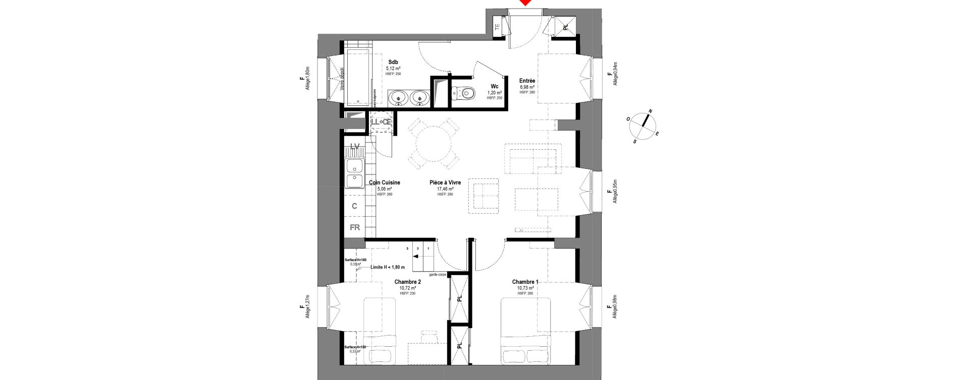 Appartement T3 de 57,27 m2 à Fontainebleau Centre