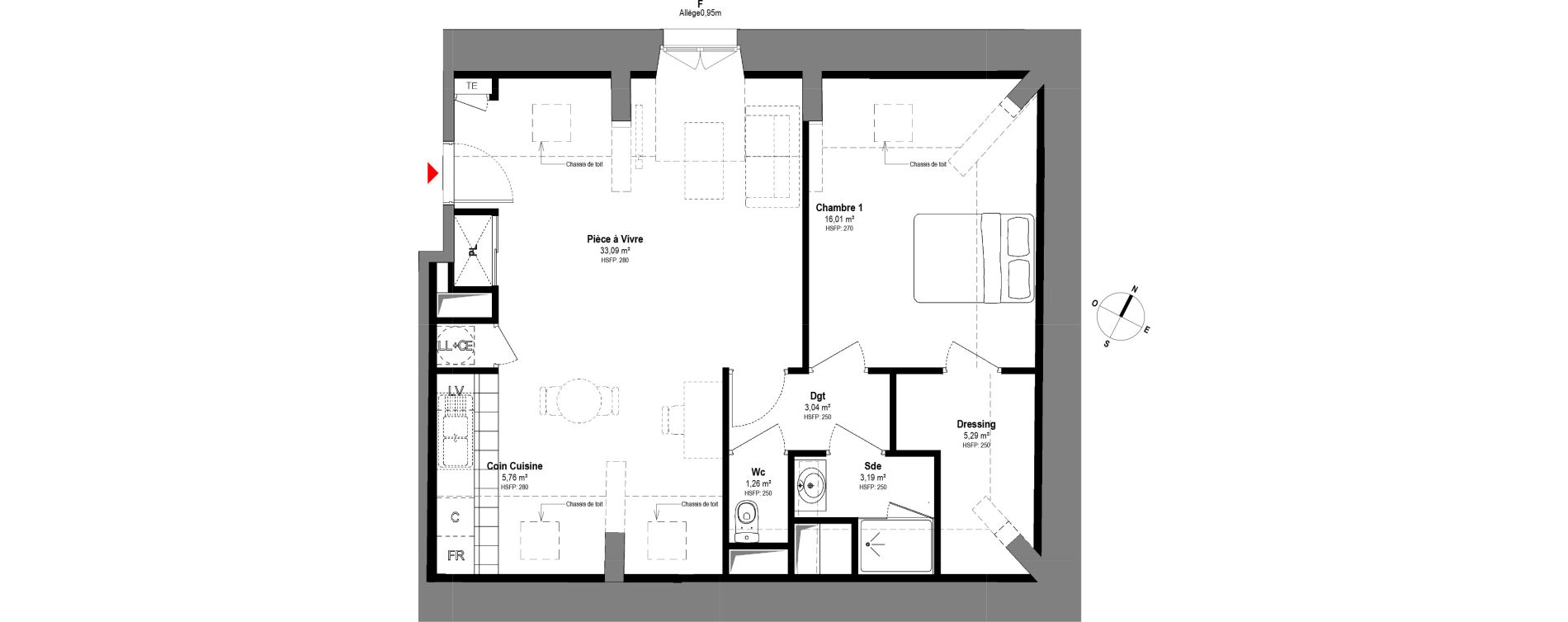 Appartement T2 de 67,64 m2 &agrave; Fontainebleau Centre